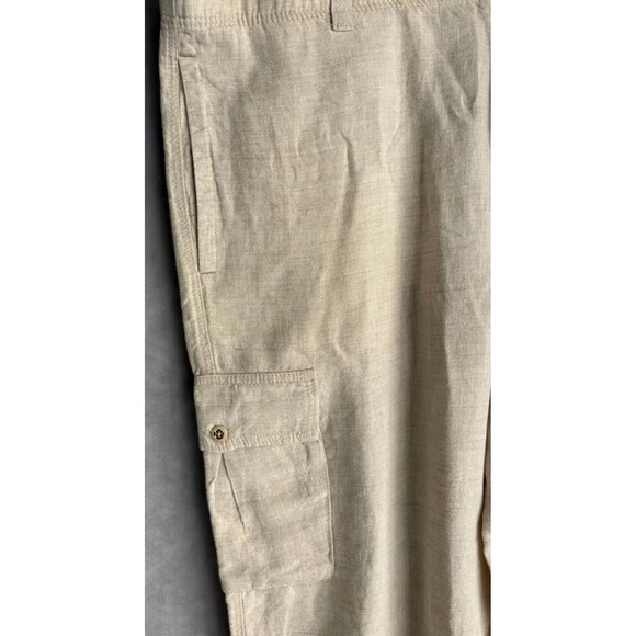 Tommy Bahama Men's Casual Lounge Pants Size Medium Waist 40 100% Linen Tan - Picture 2 of 9